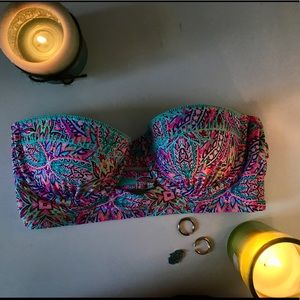 Strapless Floral Bathing-suit Top